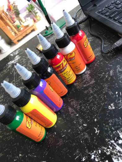 Sét 7 màu Mực xăm hình eternal giá bình dân  { mực dành cho học viên } lên da ok