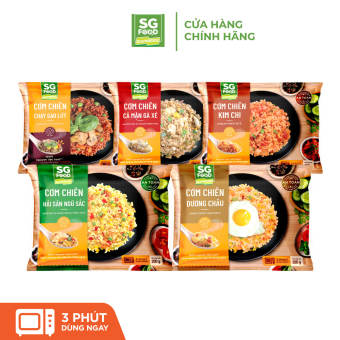 Combo 5 Gói Cơm Chiên Đủ Vị SG Food 200G (Dương Châu, Hải Sản, Cá Mặn Gà Xé, Kim Chi, Gạo Lứt Chay)