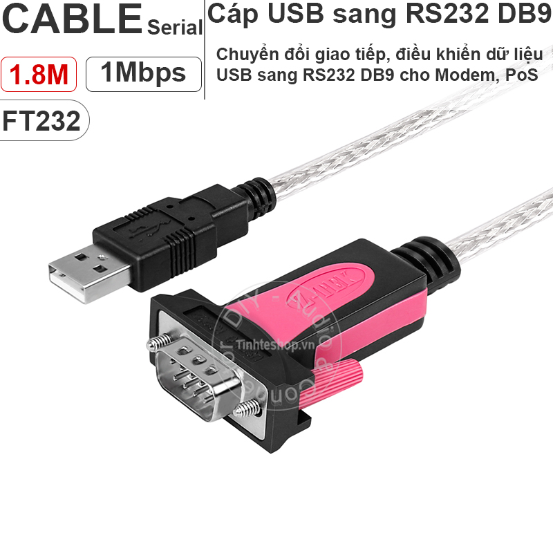 Cáp usb sang rs232 1.8 mét z-tek ze-533a - usb sang com chipset ftdi ft232