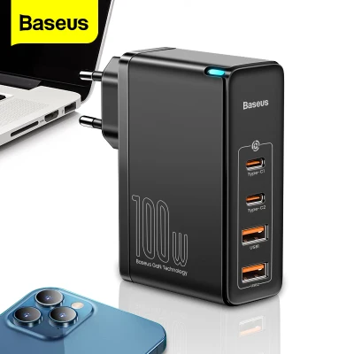 Baseus 100W GaN USB Type C Charger PD 4.0 QC 3.0 Fast Charger For iPhone 13 Pro Max 12 Pro Max Wall Charger Traval Charger For MacBook Pro Laptop ipad (1)