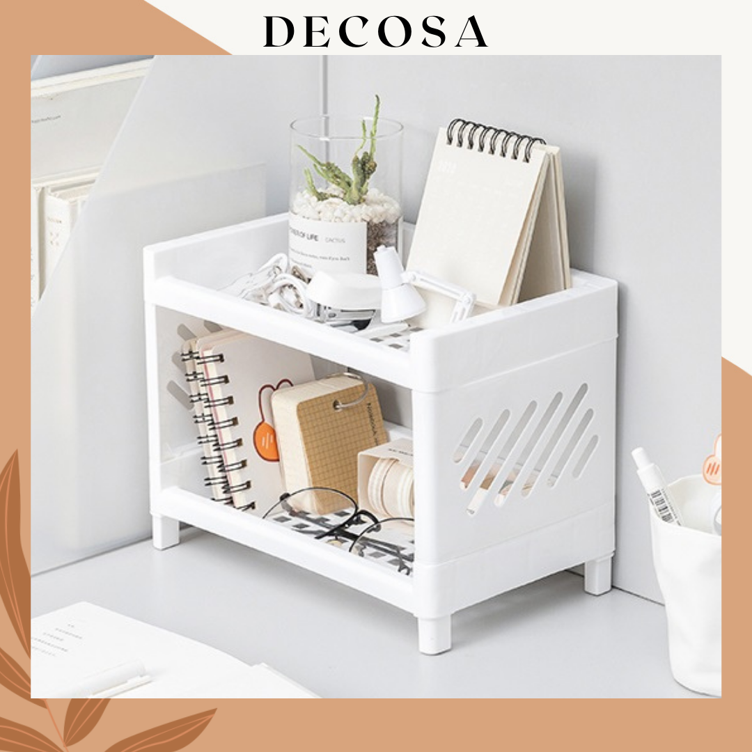 Kệ đựng đồ đa năng mini 2 tầng trang trí bàn học DECOSA