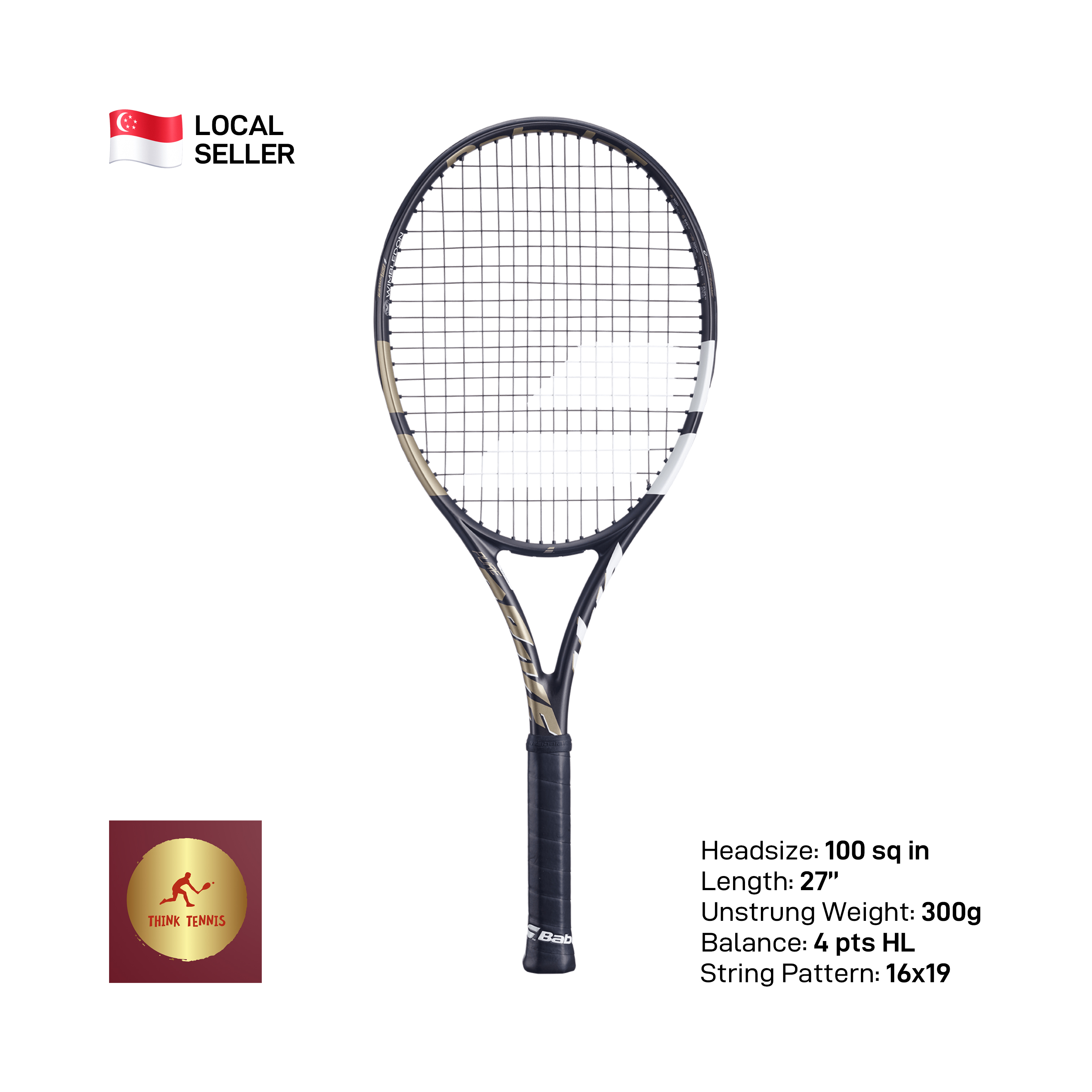 Raquette Tennis Babolat Pure Strike - Manche 3 - Taille 4 3/8 - Occasion