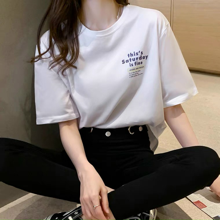 Hót hót thời trang sản phẩm áo thun tay lỡ kiểu unisex in chữ this`s saturday cực phong cách_boss