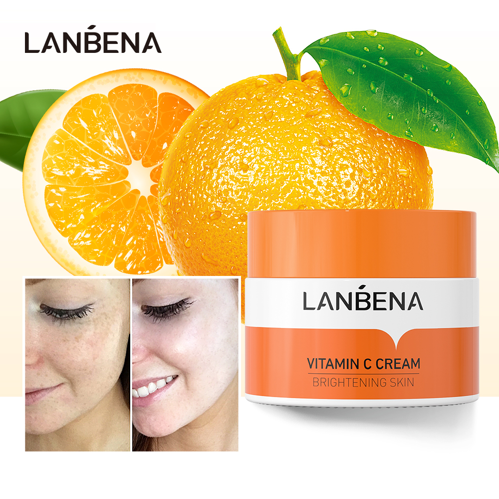 LANBENA Kem dưỡng da chứa vitamin C làm mờ vết thâm chống lão hoá nuôi dưỡng làm sáng da