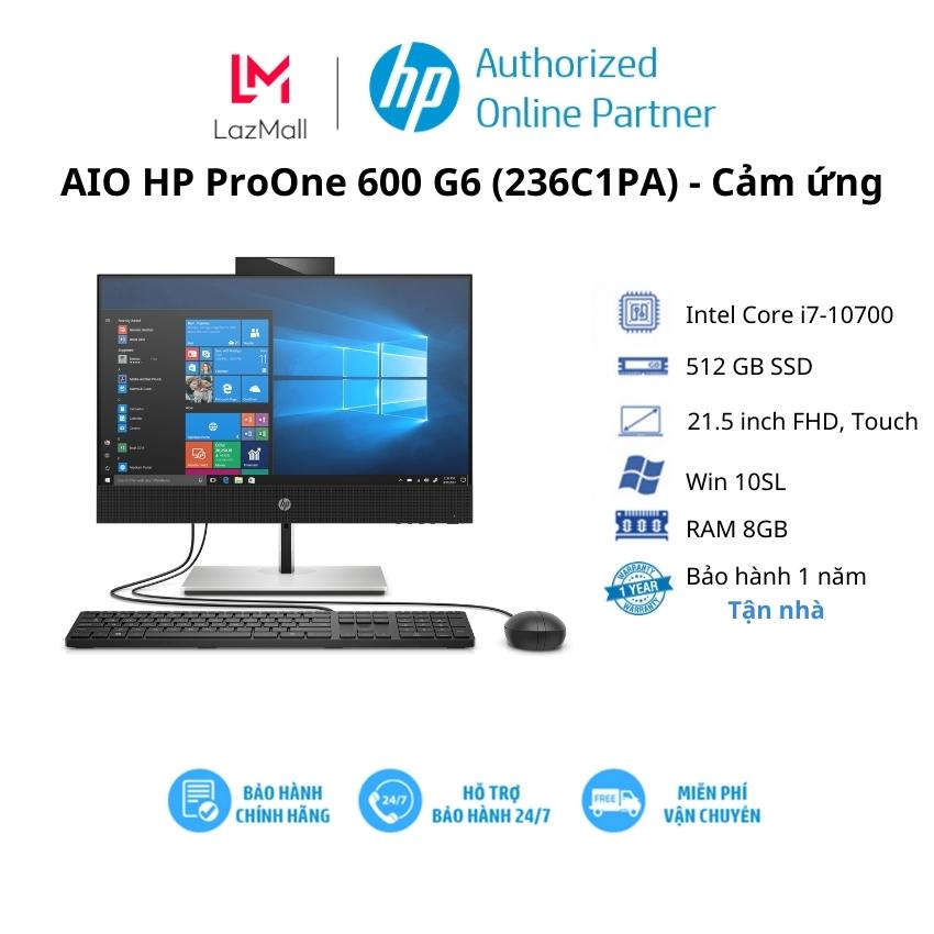 Máy tính để bàn all in one hp proone 600 g6 touch / intel core i7-10700 / ram 8gb ddr4/ ssd 512gb/ intel uhd graphics/ 21.5 inch fhd touch/ dvdrw/ wlac +bt/ key & mouse/ win10sl/ 1yr