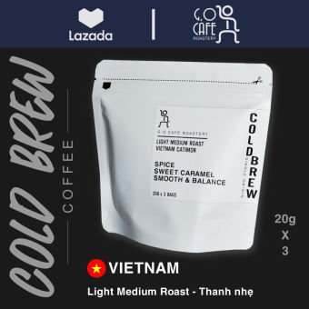 COLD BREW 60g Cà phê VIETNAM CATIMOR Cold Brew,  3 túi lọc x 20g - G.O Cafe Roastery