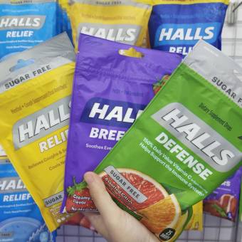 Kẹo ngậm thông họng,giảm ho Halls của Mỹ