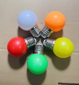 Bóng đèn led trái chanh nhiều màu đuôi E27 công suất 1w, trang trí, đèn ngủ