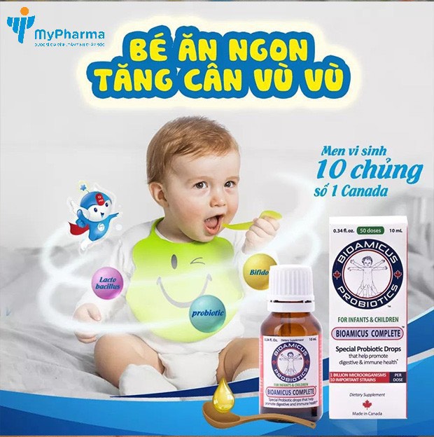 Men vi sinh Bioamicus Complete 10 chủng. Trẻ tiêu hóa khỏe, tăng đề kháng. Chính hãng Canada