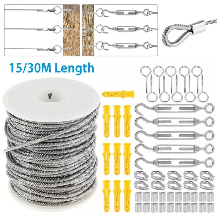 2mm 3mm 20m 304 Stainless Steel Wire Rope With Pvc Coating Softer