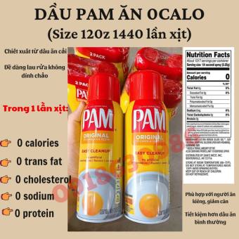 Dầu xịt ăn kiêng Pam loại to nhất( hàng air date mới) Chai 12oz 1200 lần xịt