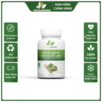 Bột Cỏ Lúa Mì Hữu Cơ Sấy Lạnh GoldzHerbs 86g/ 144g