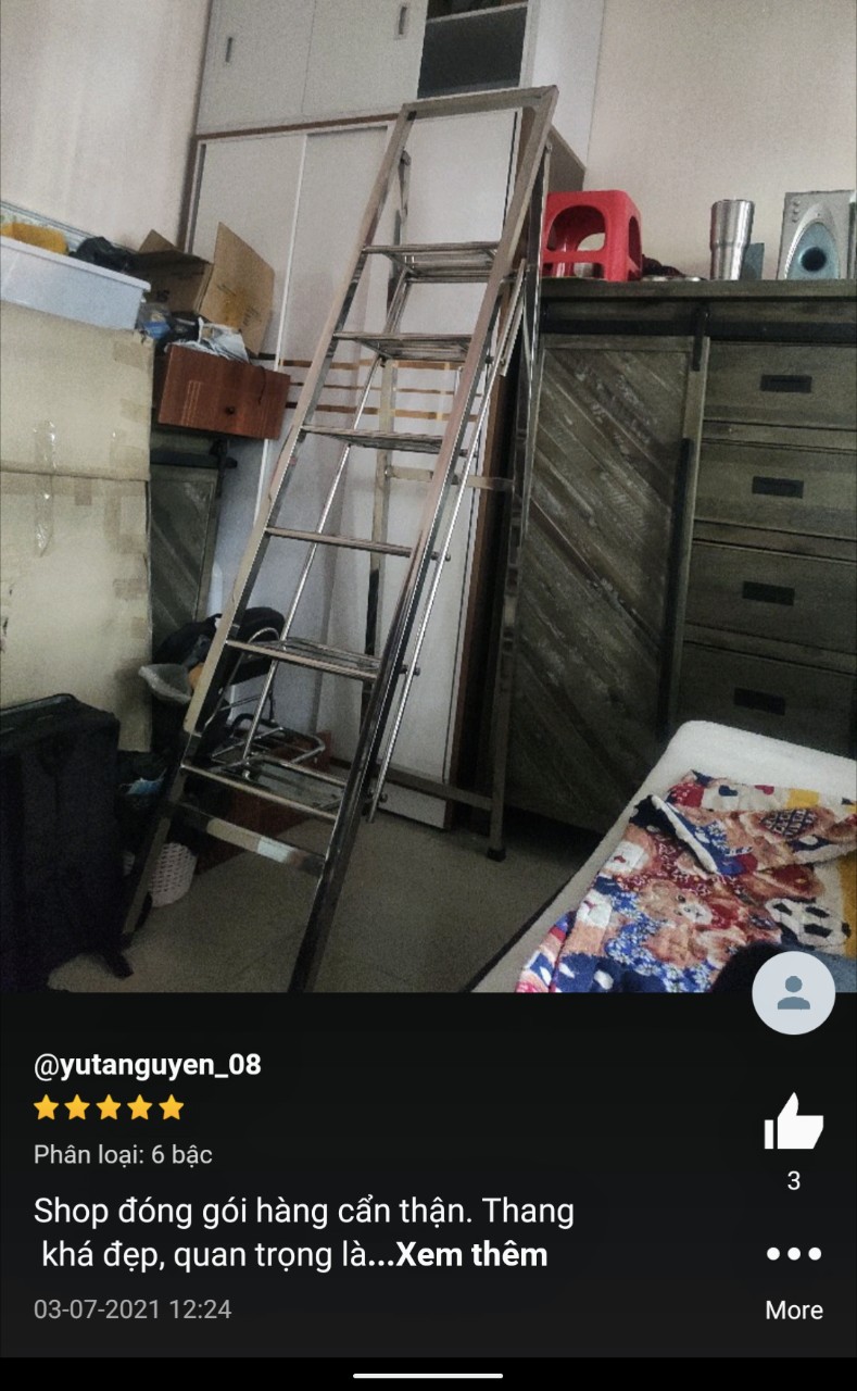Thang xếp inox 100%