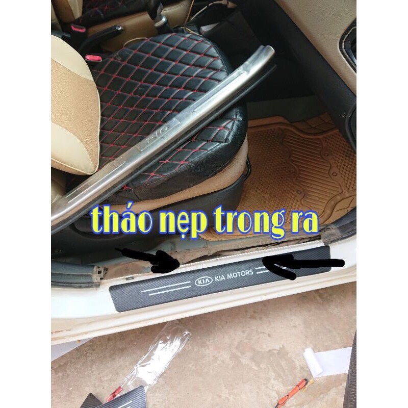Nẹp dán vân carbon chống trầy xước bảo vệ bậc cửa xe hơi/ bảo vệ cốp sau xe hơi cho nhiều hãng xe