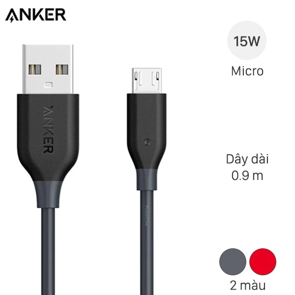 Cáp Micro USB 0.9m Anker PowerLine+ A8142 ( Likenew )