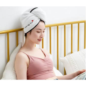Khăn Quấn Đầu, Khăn Lau Tóc Cotton Siêu Thấm Hút Nước - KQD
