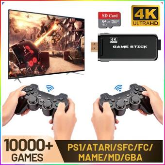 🔥Game Stick 10.000 Trò🔥Máy Chơi Game Stick 64Gb 4 Nút Không Dây HDMI 4K +10000 Trò Chơi Có Thể Tự Chép Game Để Chơi