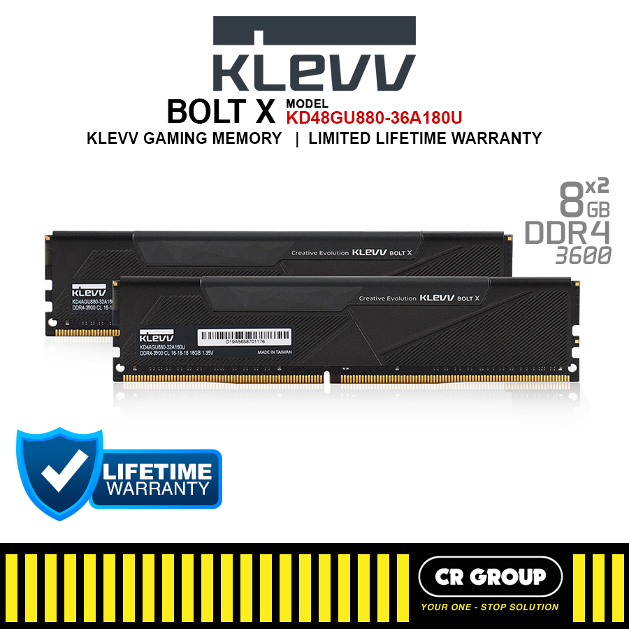 Klevv Bolt X 3600Mhz Ddr4 Gaming Ram - Limited Lifetime Warranty
