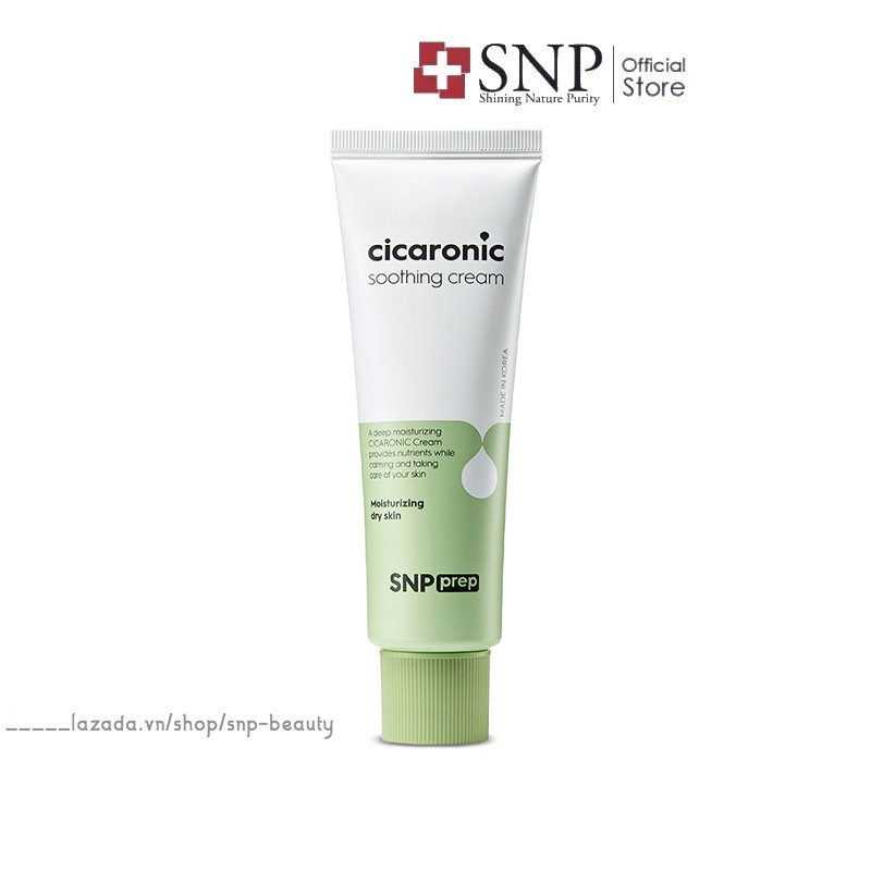 Kem dưỡng ẩm làm dịu da snp prep cicaronic soothing cream 50ml