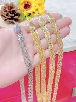 dây chuyền bính bảng  lớn mạ 18k siêu xinh E360