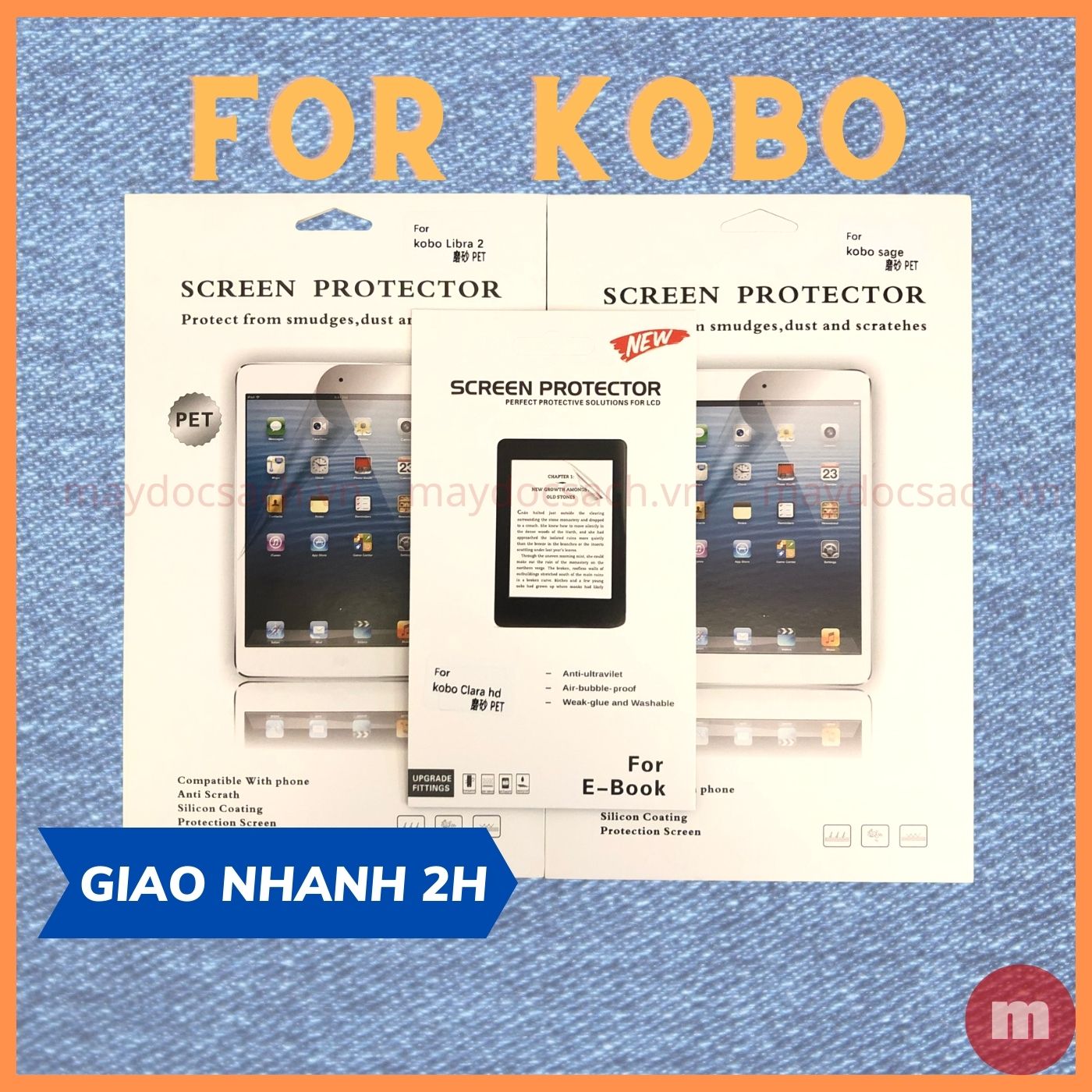 Miếng dán màn hình cho Kobo Clara, Kobo Libra, Kobo Sage - nhám, chống trầy xước
