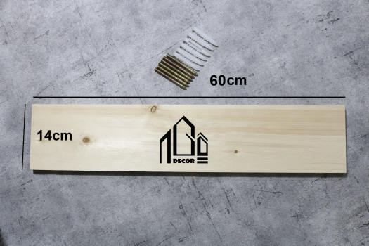 Kệ gỗ treo tường trang trí - Kệ bắt vít âm tường kèm phụ kiện-Combo 3 kệ Màu gỗ