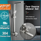 KOYOT Matte Stainless Steel Rainfall Shower Set with Mixer Faucet