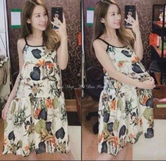 VÁY BẦU 2 DÂY CHẤT LANH LỤA SIÊU MÁT DỄ THƯƠNG MẶC NHÀ