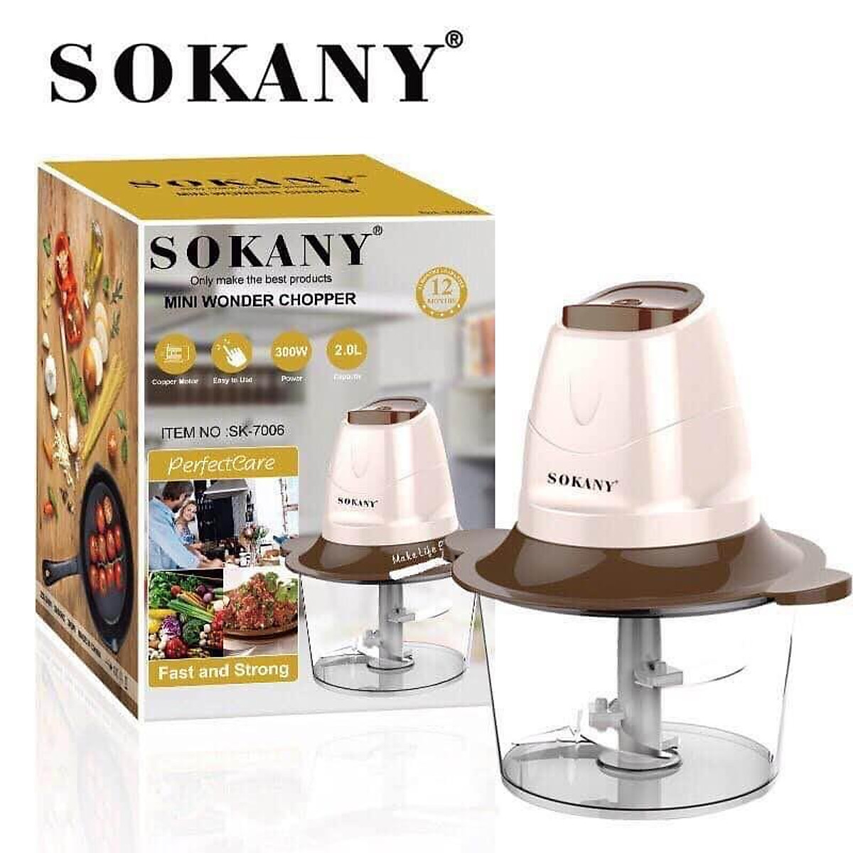 Máy xay thịt sokany 300w sk 7006 ,máy xay thịt xay đá đa năng xay sinh tố 2 tầng lưỡi siêu bền máy xay hạt thực phẩm đa năng 2 tốc độ mạnh mẽ an toàn dễ sử dụng.