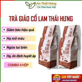 Sét Combo 4 Hộp Trà Túi Lọc Giảo Cổ Lam Thái Hưng 25 túi lọc 125gr - Giúp giảm Mỡ máu, Ổn định huyết áp, giảm Béo hiệu quả