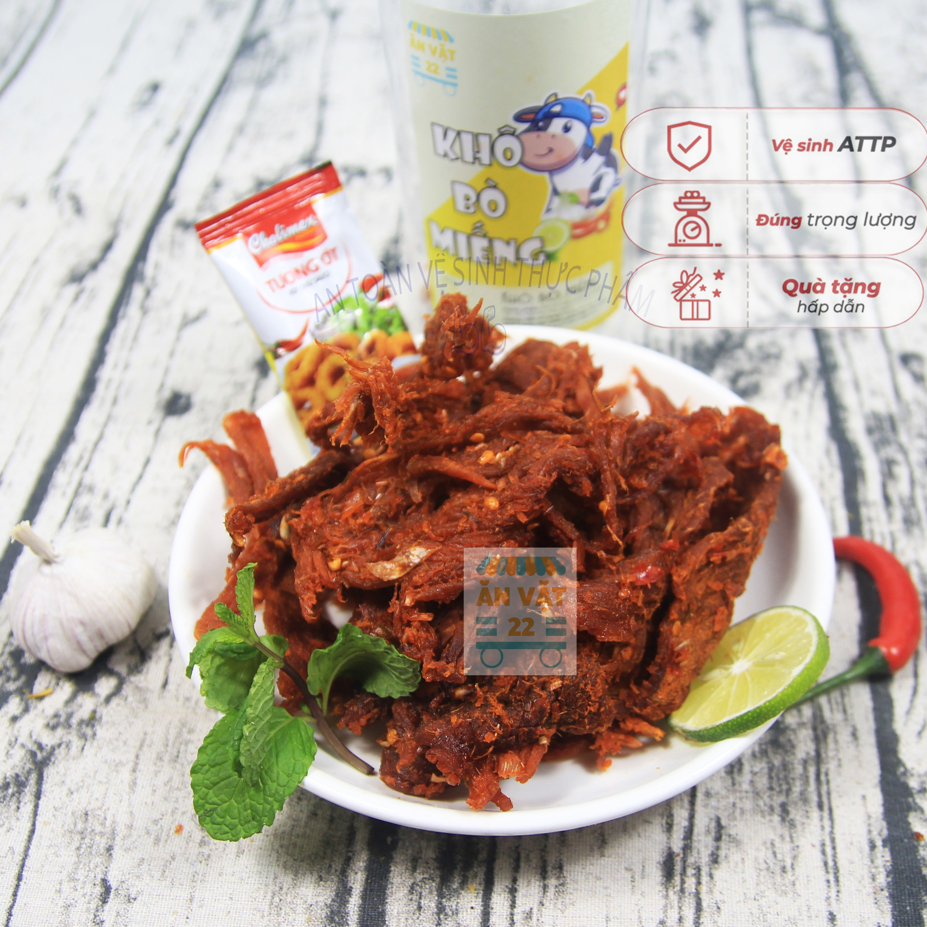 Hũ Pet 300 Gram khô bò miếng thơm ngon loại 1 - đồ ăn vặt ngon