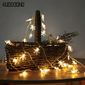 KUDIXIONG Đèn Led Dây Sáng Tạo Hình Bông Tuyết Cây Thông Giáng Sinh Đèn Nhấp Nháy Hộp Pin Bóng Đèn Trang Trí Đèn USB