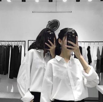 Áo Sơ Mi Trắng Trơn Basic Oversize Nam Nữ Học Sinh/ Sơ Mi Trắng Đi Học Nam Nữ A21