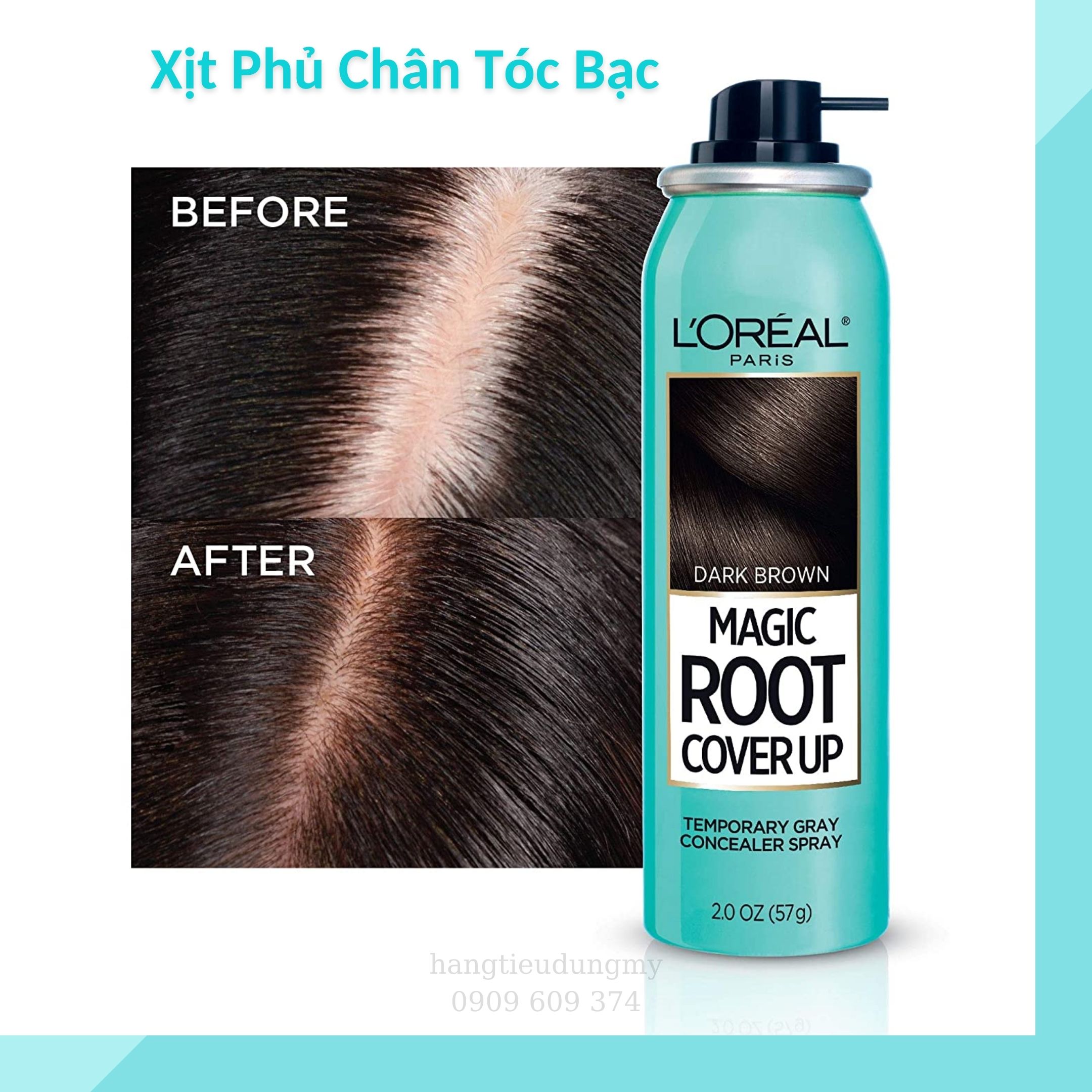 Xịt phủ che tóc bạc L'Oreal Paris Magic Root Cover Up Gray Concealer Spray 57g