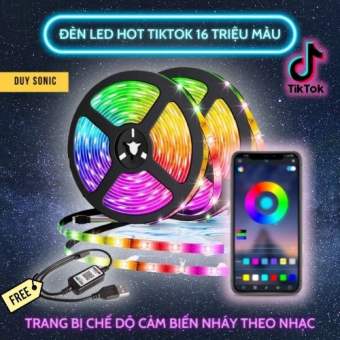 Cuộn dây đèn led Tiktok, Dây đèn led RGB 5050 điều khiển thông minh 16 triệu màu hot Tiktok, Đèn dán tường thông minh
