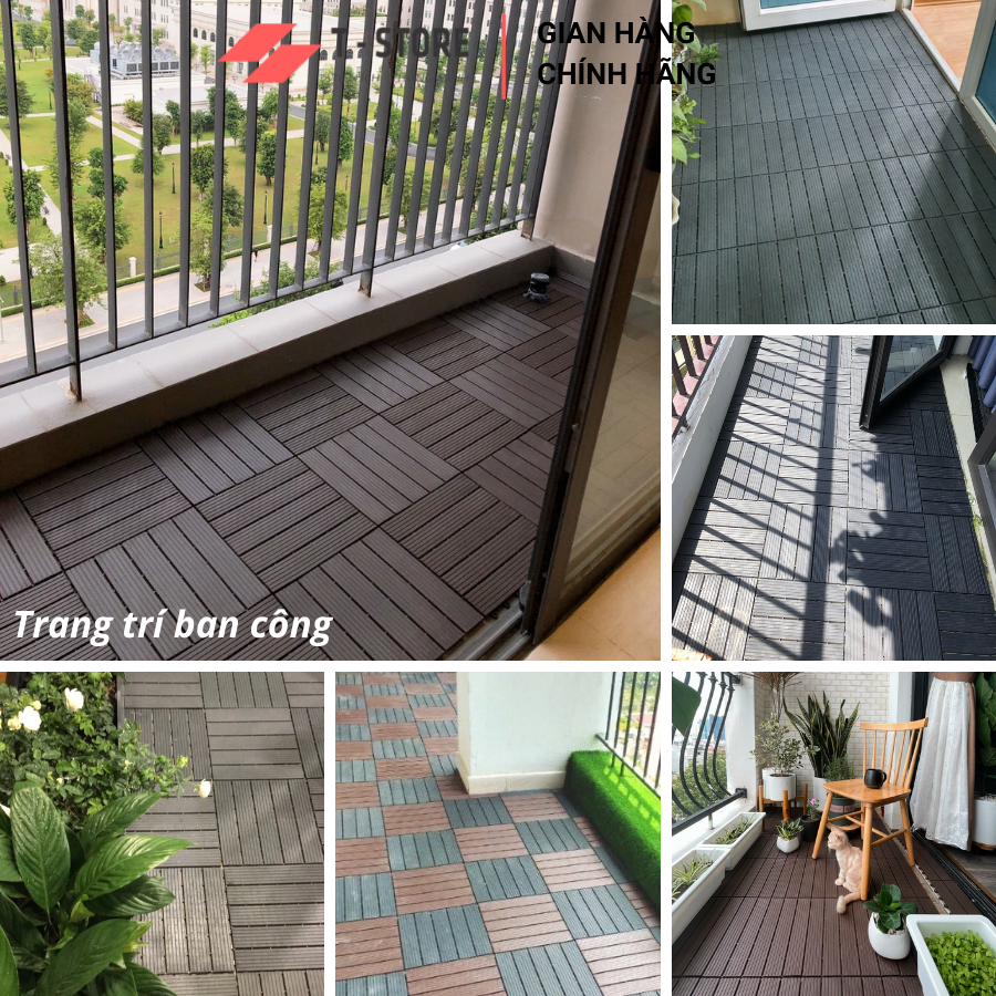 Vỉ nhựa lót sàn ban công, nhà tắm, sân vườn, ngoài trời siêu bền kt 30x30cm. chuyên tấm sàn nhựa giả gỗ