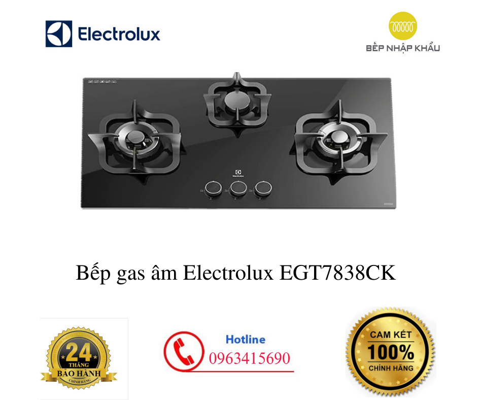 Bếp gas âm Electrolux EGT7838CK sản xuất Trung Quốc, bếp gas, bếp gas đôi, bếp gas đơn, bếp gas âm, bếp ga, bếp ga đôi, bếp ga đơn, bếp ga âm, bep ga, bep gas