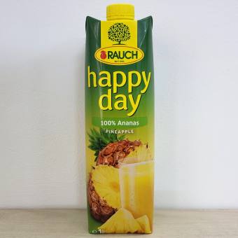 RAUCH (Hộp DỨA 1 L) NƯỚC ÉP DỨA NGUYÊN CHẤT Happy Day Pineapple Juice