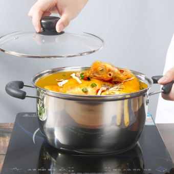 Set of 4 stainless pots with lids Pot Set with Lids