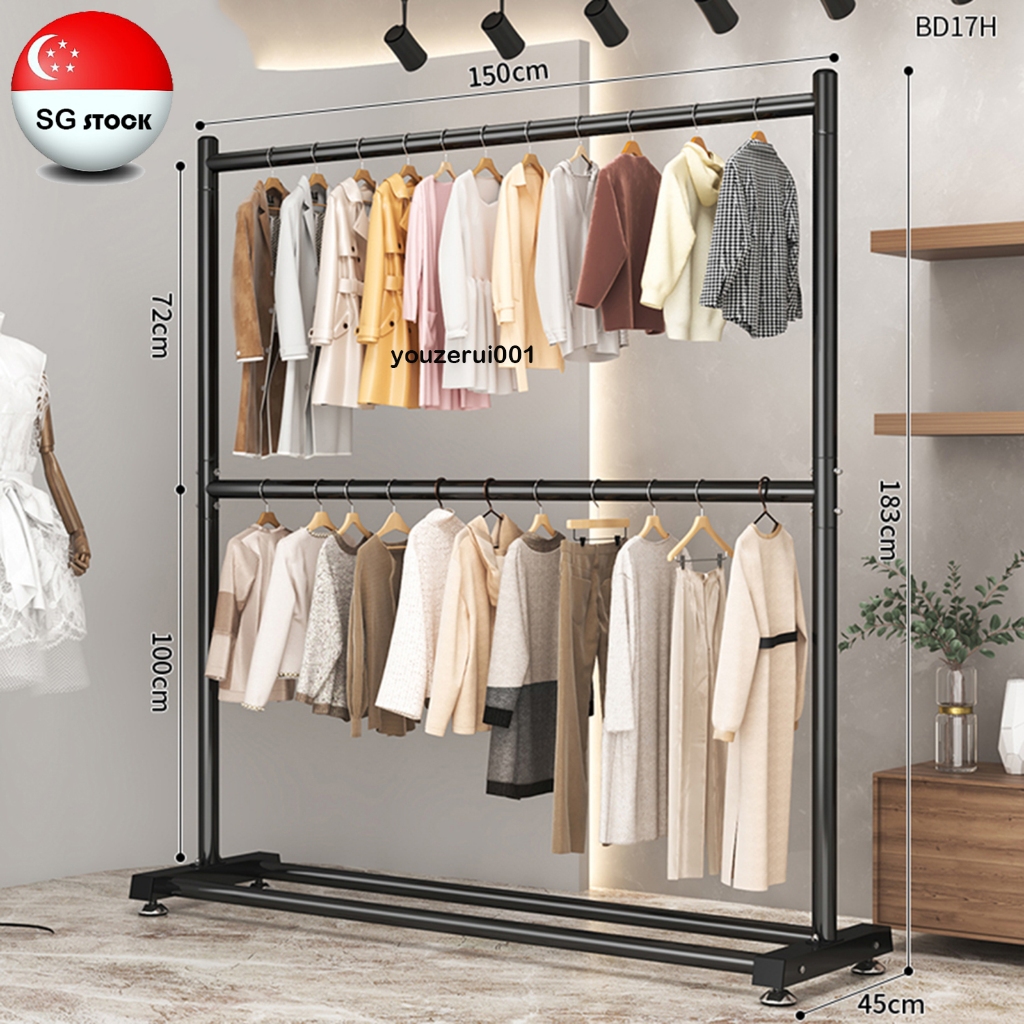 Roman Extendable Hanging Rack No-Drill Adjustable Pole For Home