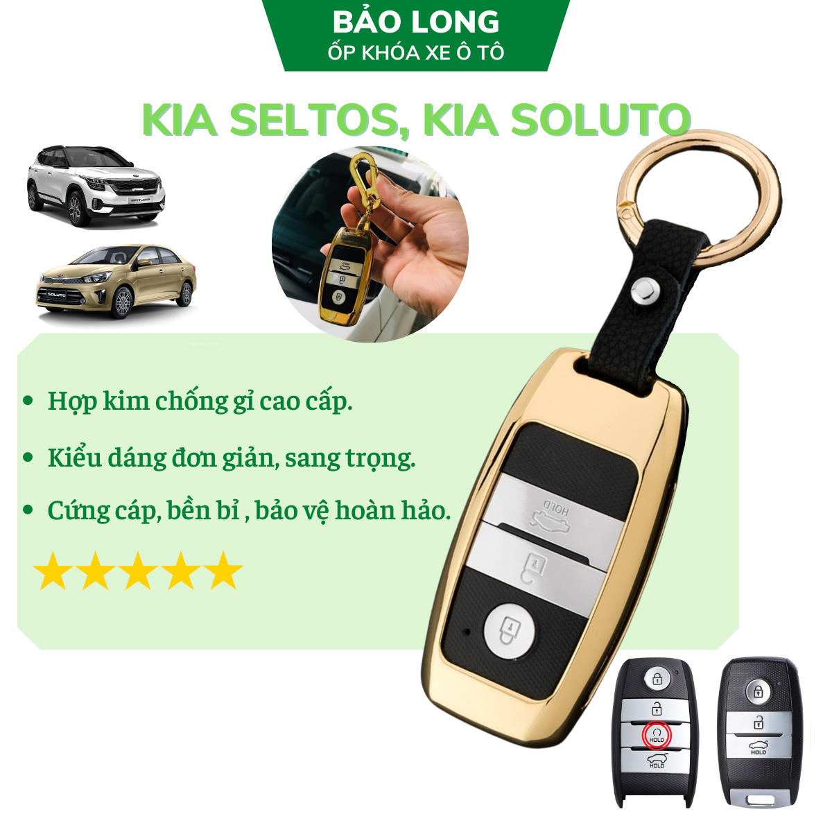 Ốp khoá kim loại kia cerato 2016-2018; kia seltos; kia soluto