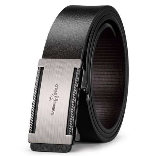 Thắt lưng da nam cao cấp william polo, dây nịt nam da thật  ,khóa tự động mạ ti tan-[ kaimono]