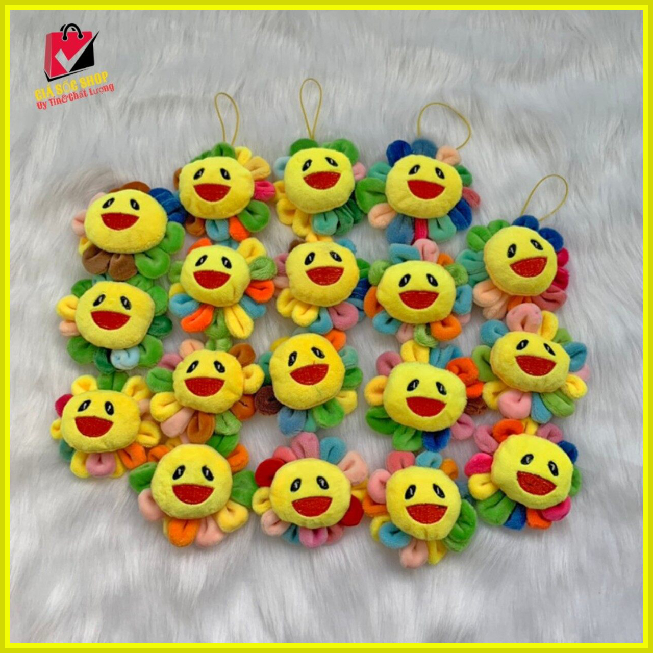 [HCM]Móc khóa Cài áo bông hoa mặt trời KaiKaikiki Size to 10cm có thể cài  treo tùy thích HMT01