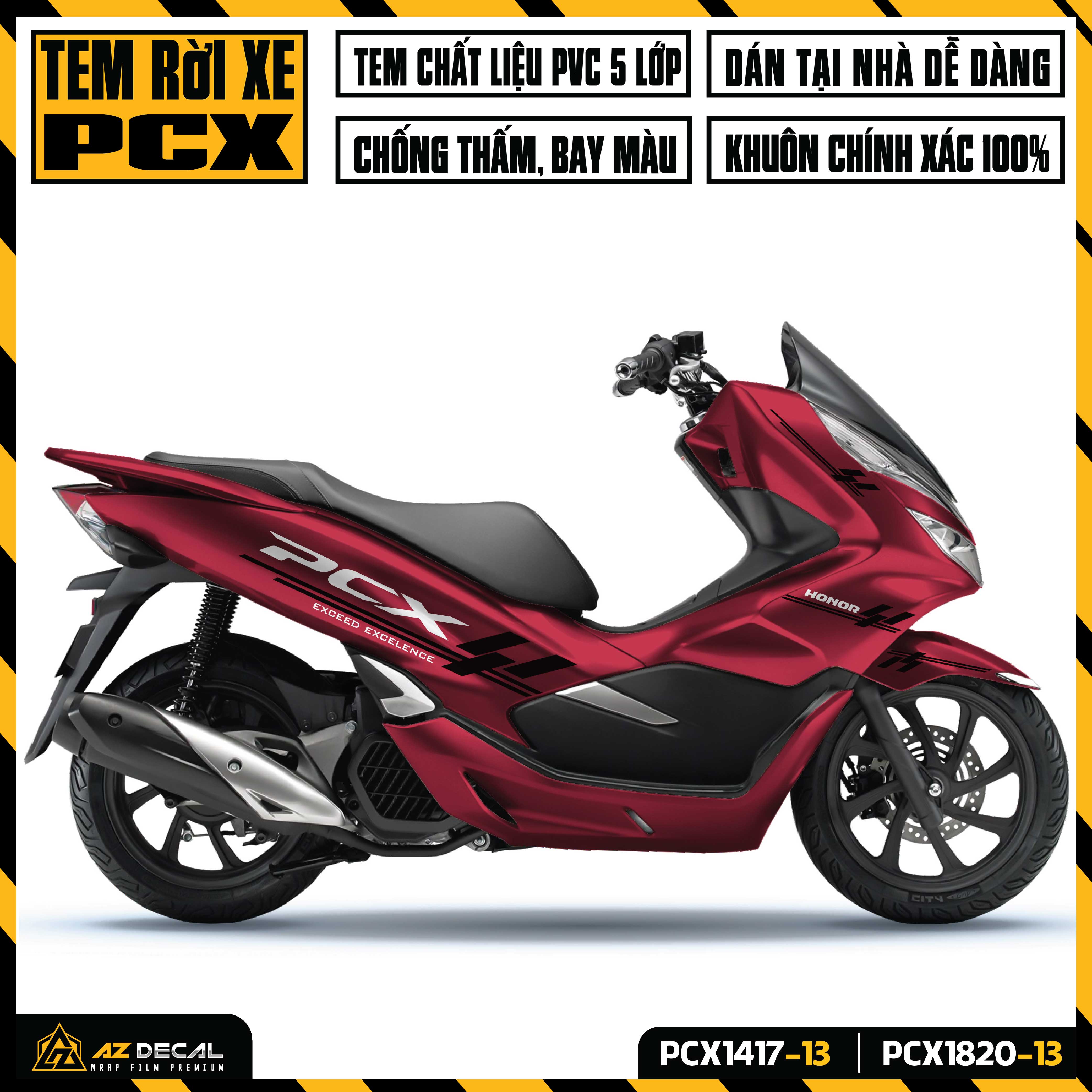 Tem Rời Dán PCX 2014 - 2020 Mẫu Exceed Excellence | PCX-13 | Decal Chế Dán Xe PCX 125 150 160 Chống 