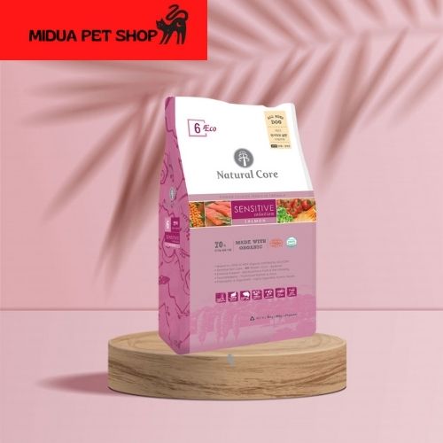 [Hoàn Tiền 10%] 1kg thức ăn hữu cơ cho chó nhạy cảm (cá hồi) NATURAL CORE