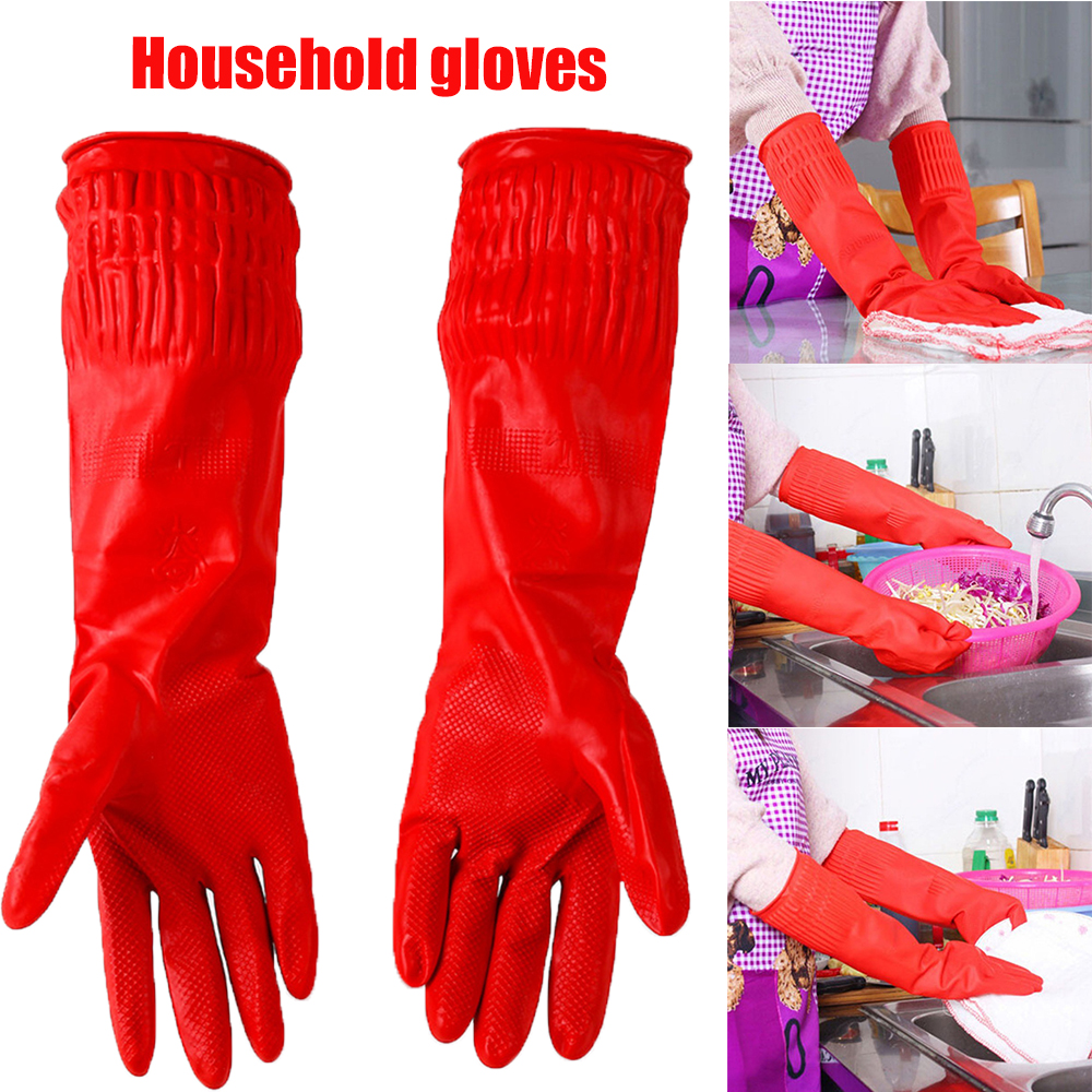 long red rubber gloves