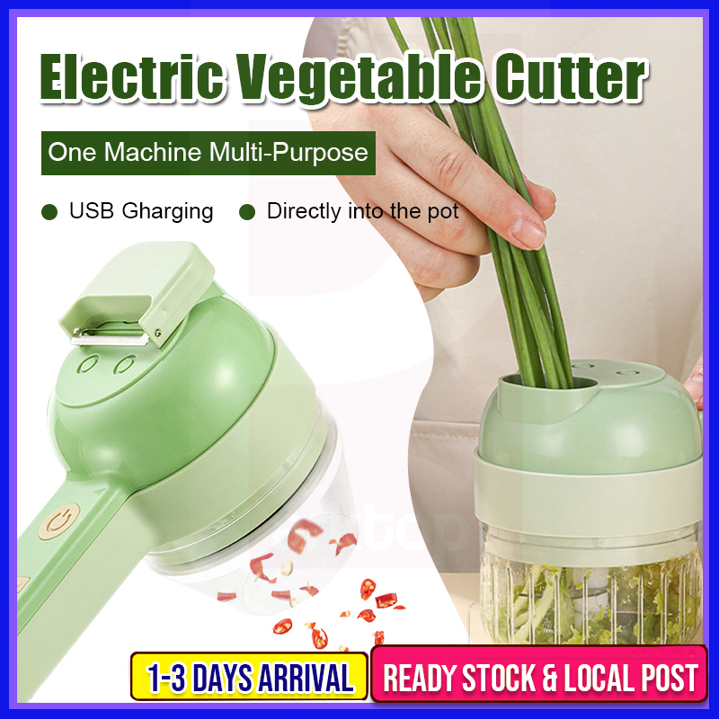 1pc 4-in-1 Handheld Electric Vegetable Cutter Set, Portable Wireless Garlic  Masher, Garlic Press And Slicer, Multifunctional Mini Ginger Brush Food  Processor, And Chili, Onion, Garlic, Vegetable Knife