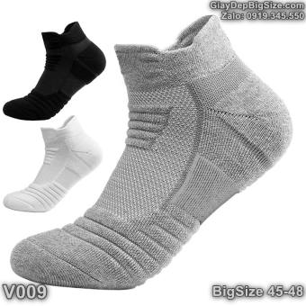 Combo 3 đôi vớ tất thể thao (có đệm dày êm) big size cỡ lớn 45-48 cho nam cao to chân ú bè