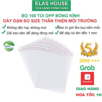 Túi Opp Dán Miệng,Set Túi Opp Bóng Kính Dán Miệng  Size Lớn Băng Keo dán Miệng Bọc Đồ Trong Suốt
