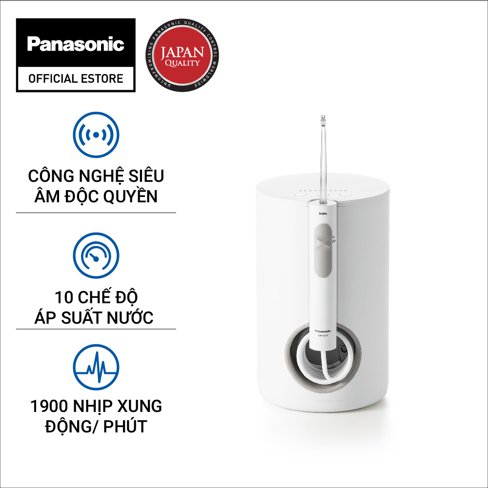 [Trả góp 0%] Máy Tăm Nước Panasonic Công Nghệ Siêu Âm EW1613W451- Làm Sạch Kẽ Răng  Túi Nha Chu, Mát Xa Nướu - 10 Chế Độ - Bình Chứa Lớn - Bảo Hành Chính Hãng  12 tháng